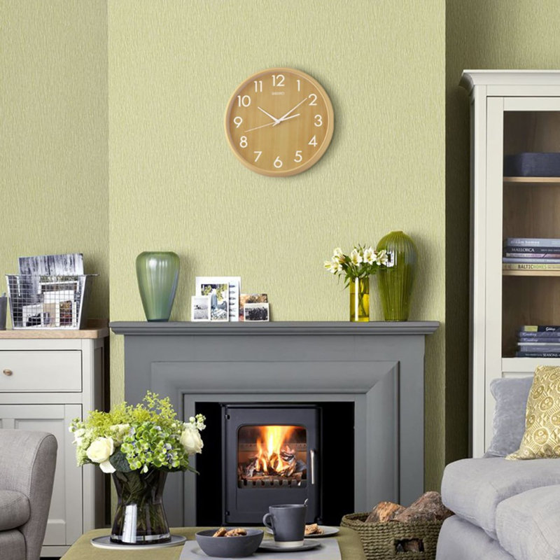 QXA810YLH Wall Clock, Light Brown, Light Brown