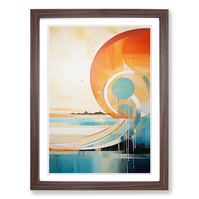 Beach Abstract Art - Framed Print, Walnut Framed, 64cm H x 46cm W