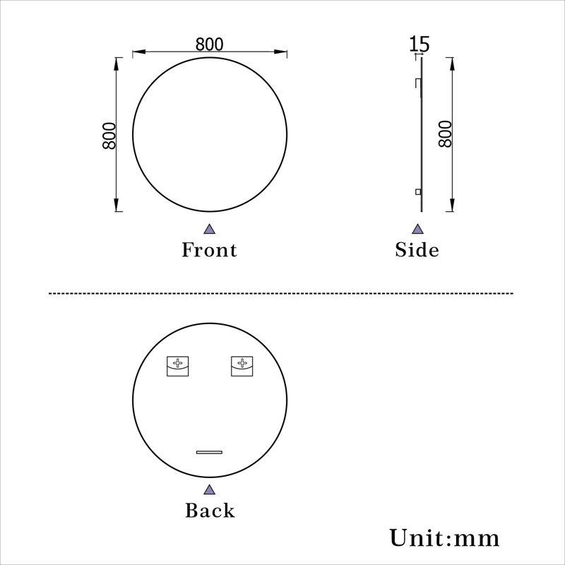 Resheka Round Mirror, 80cm x 80cm
