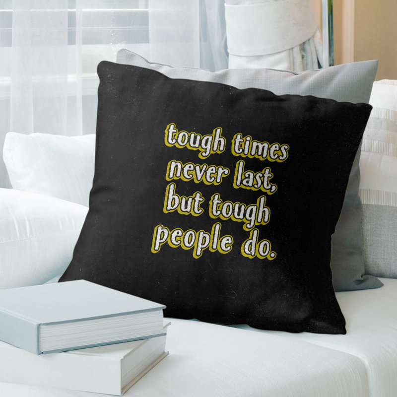 Coussin robuste times, 20 po x 20 po, Noir / Jaune