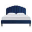 Daisy Performance Velvet Queen Platform Bed In Charcoal-518066398-518066399