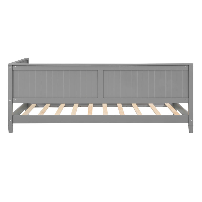 Twin Size Wood Daybed/Sofa Bed, Gray, Gray, Super Single