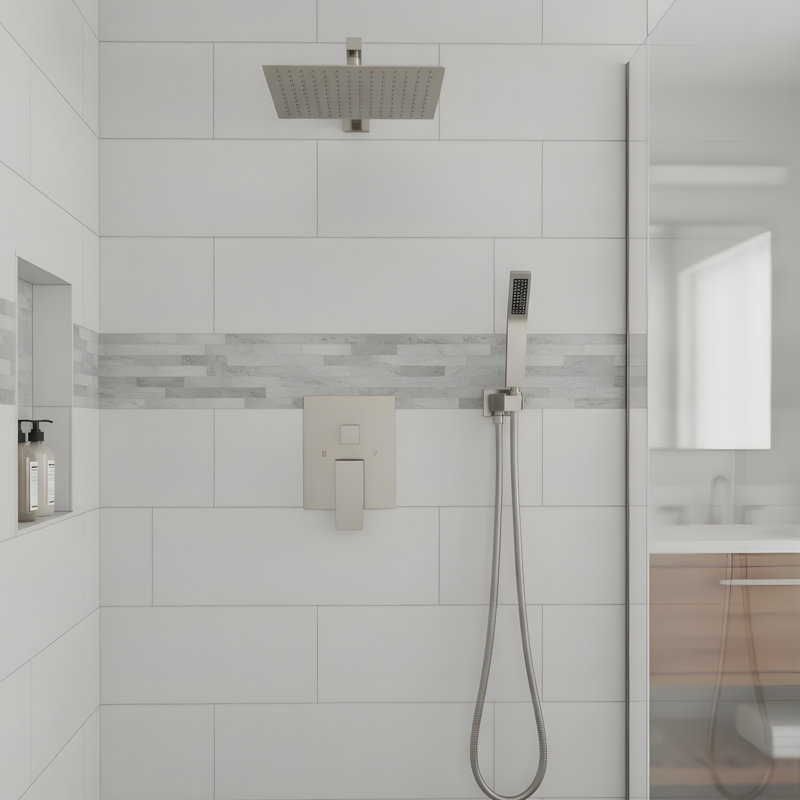 Douche de pluie 12 po, Nickel brossé