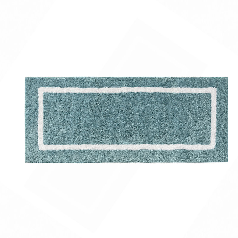Reversible High Pile Tufted Microfiber Bath Rug, Aqua, Single - 60" L x 24" W
