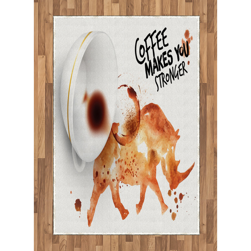 Tapis décoratif long en fibres de café à haute densité Coffee Art, Rectangle— 4 pi x 5 pi 8 po