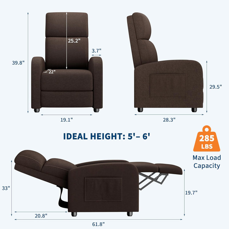 Upholstered Accent Chair, Brown