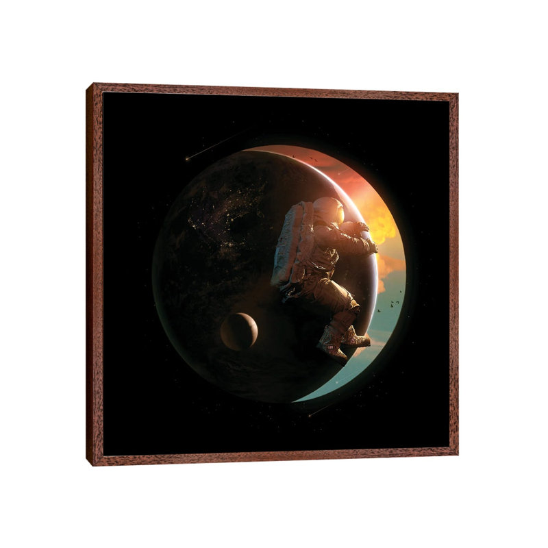 New Day by Nicebleed - Print on Canvas, 93.98cm H x 93.98cm W x 3.81cm D, Classic Brown Wood Framed
