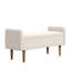 Siège en velours beige avec rangement pratique pour tabouret d'intérieur, polyvalent