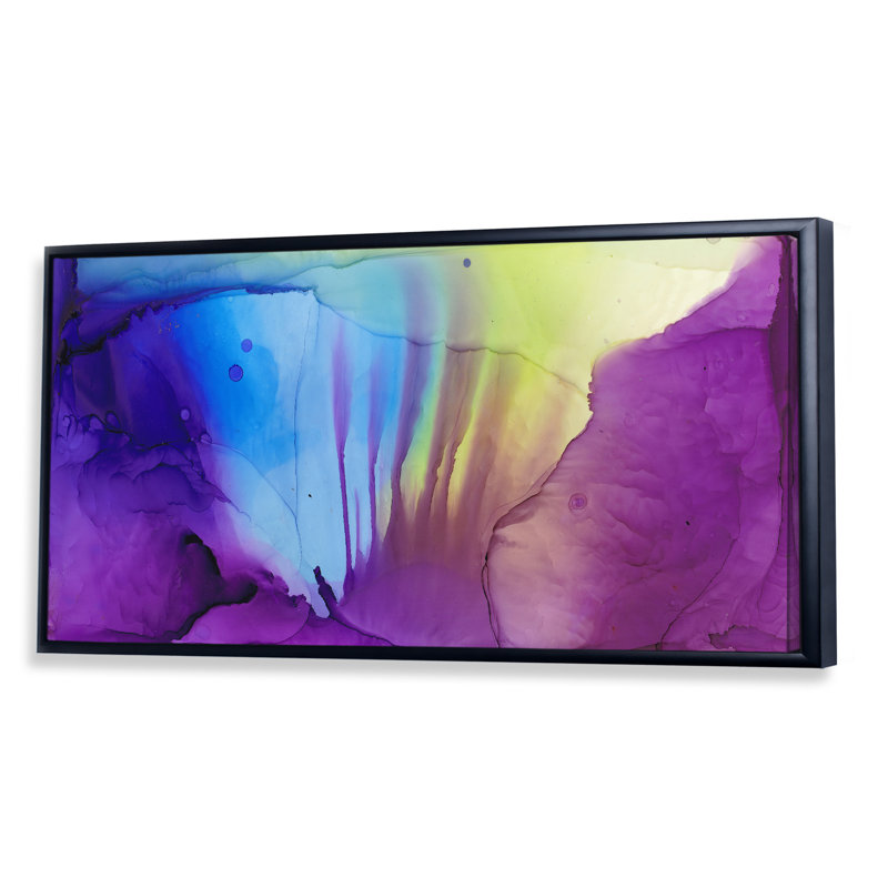 Mauve, encre mauve - Impression sur toile, Cadre noir, H 8 po x l 12 po x P 1 po