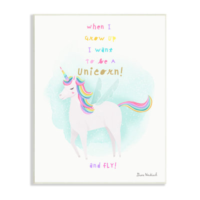 Inspirant licorne citation «Mythical Fantasy Rainbow Design», art mural par Diane Neukirch