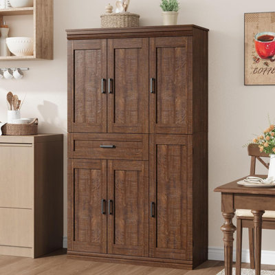 70" Tall Kitchen Pantry Cabinet – Modern Storage with Doors, Shelves & Large Drawer for Dining Room