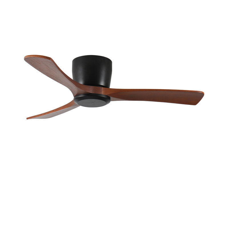 Ventilateur de plafond 52 pouces sans lumière avec télécommande, ventilateur encastré à profil bas sans lumière, moteur CC réversible silencieux avec minuterie