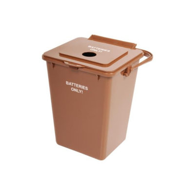 Bac de recyclage pour pile à volume élevé avec ouverture circulaire et poignée de transport Sturdy Essentials
