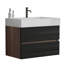 Meuble-lavabo mural moderne de 30 pi avec lavabo en quartz et tiroirs à fermeture en douceur, lavabo une pièce, panneaux de qualité E1, 20% plus de rangement, montage facile, assemblage double, côté grain de bois blanc brillant