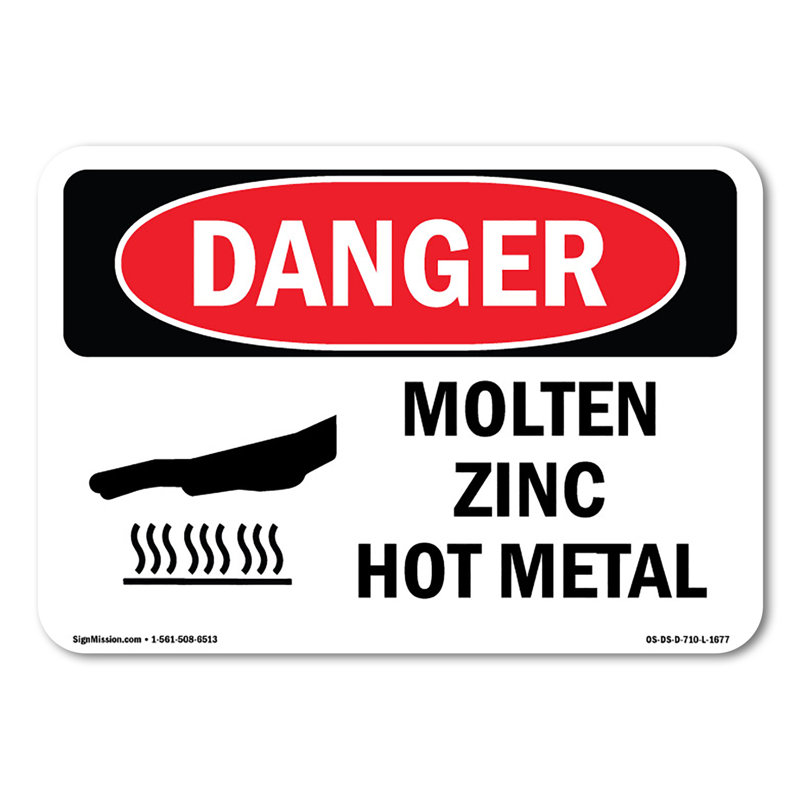 Enseigne en métal fondu zinc chaud en plastique 10 po x 7 po