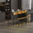 59 inch bar table, dining table, sofa table with power socket and LED light, 3 saddle stools, 4-piece bar table and chairs set for living room, dining room and kitchen-2035753760