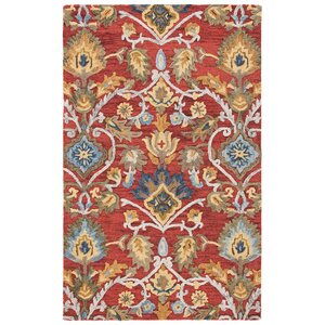 Lark Manor Hollaway Hand Tufted Wool Floral Rug & Reviews | Wayfair