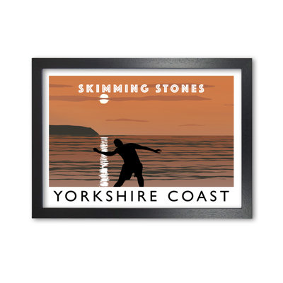 Skimming Stones Yorkshire Coast by Richard O'Neill - Single Picture Frame Print