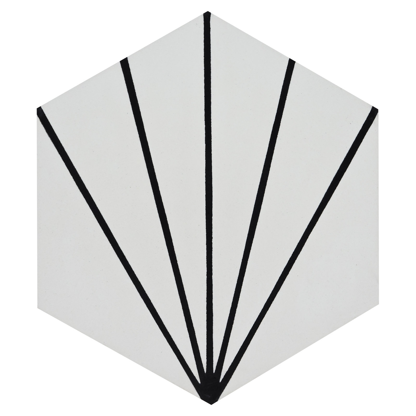 Menara 8" x 9" Cement Patterned Tile, Off White/Black