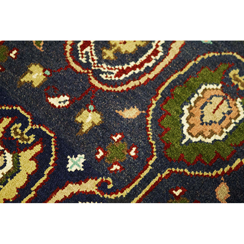 Tapis mauve, beige et bleu noué à la main de haute qualité