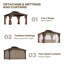 Pavillon de jardin rigide avec toit double en polycarbonate - Pavillon en métal robuste avec filet et rideaux, brun-135721588