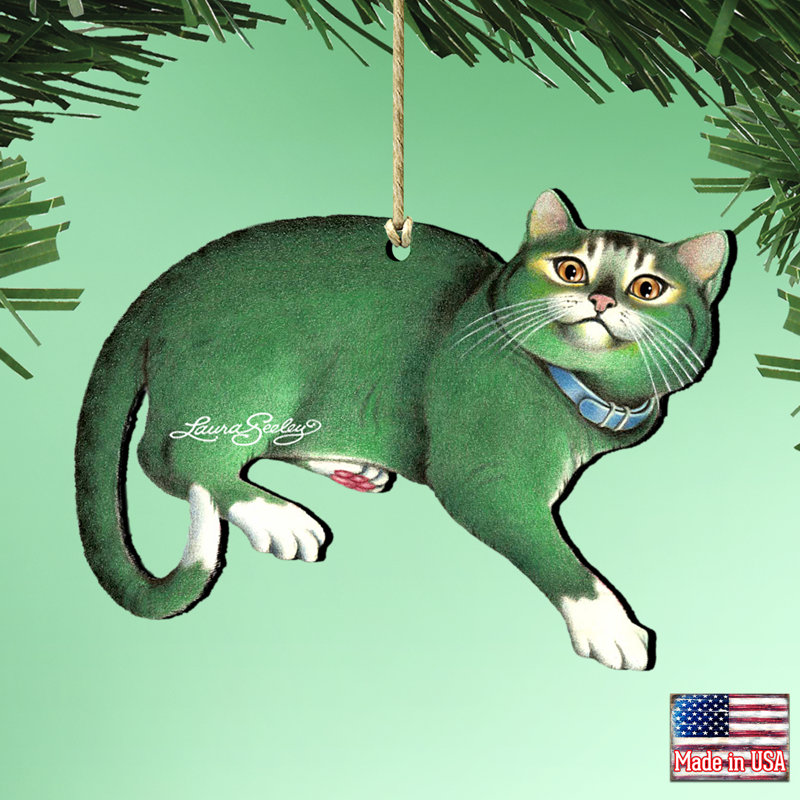 Ornement en bois pour chat grand émeraude