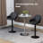 HOMCOM Adjustable Bar Stools, Swivel Counter Height Barstools with Footrest and Back, PU Leather and Steel Round Base, for Kitchen Counter and Dining Room, Set of 2, Black