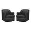 Fauteuil demi-tonneau pivotant en cuir véritable-172078236