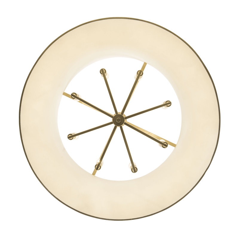 Luminaire suspendu 8 lumières Coco, Blanc mat, Blanc mat / or français, 8