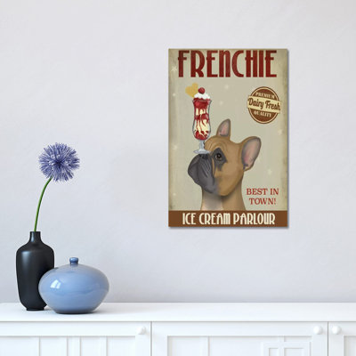 French Bulldog Ice Cream by Fab Funky - Wrapped Canvas Print