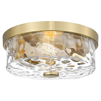 12.2 in. Modern Round Brushed Gold Flush Mount for Kitchen, Living room, or Bedroom, No bulb(s) included