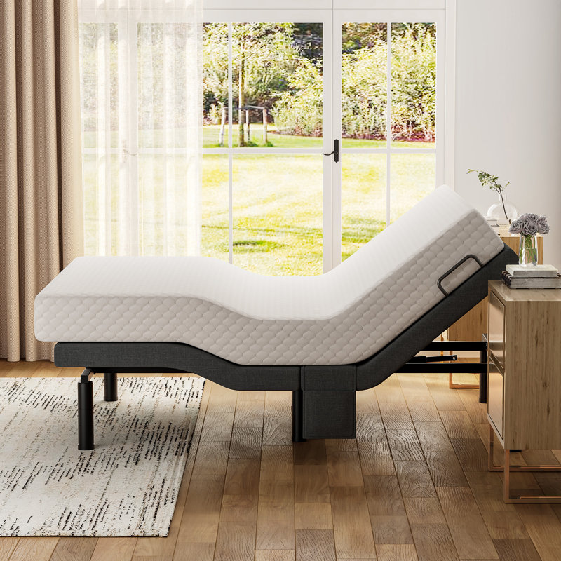 Queen Adjustable Bed Frame with Adjustable Legs and Wireless Remote