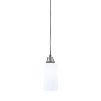 Luminaire suspendu Hunsinger illustré en finition graphite avec verre opale blanc l 5 po x H 9,75 po