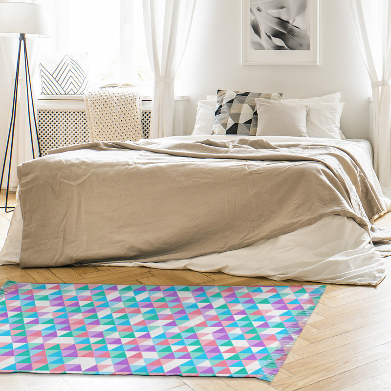 Triangle mauve/vert/rouge Tapis décoratif, non