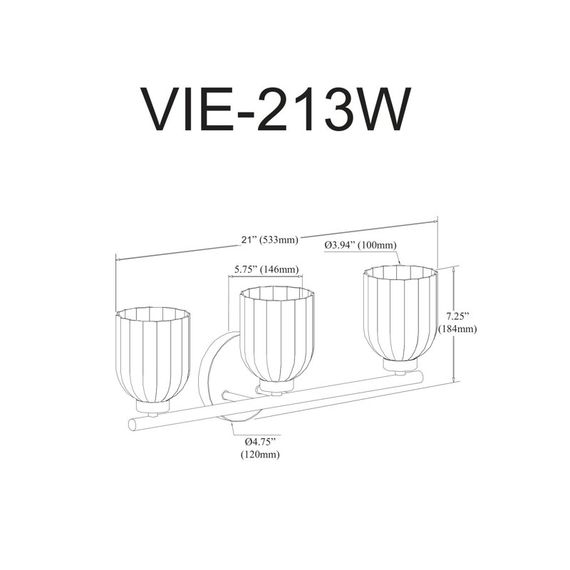 Jescie Dimmable Vanity Light, 3, Polished Chrome