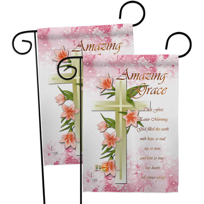 Amazing grace polyester à 2 faces 18,5 x 13 po drapeau de jardin