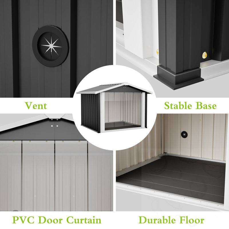 Metal Dog House With Door & Vent