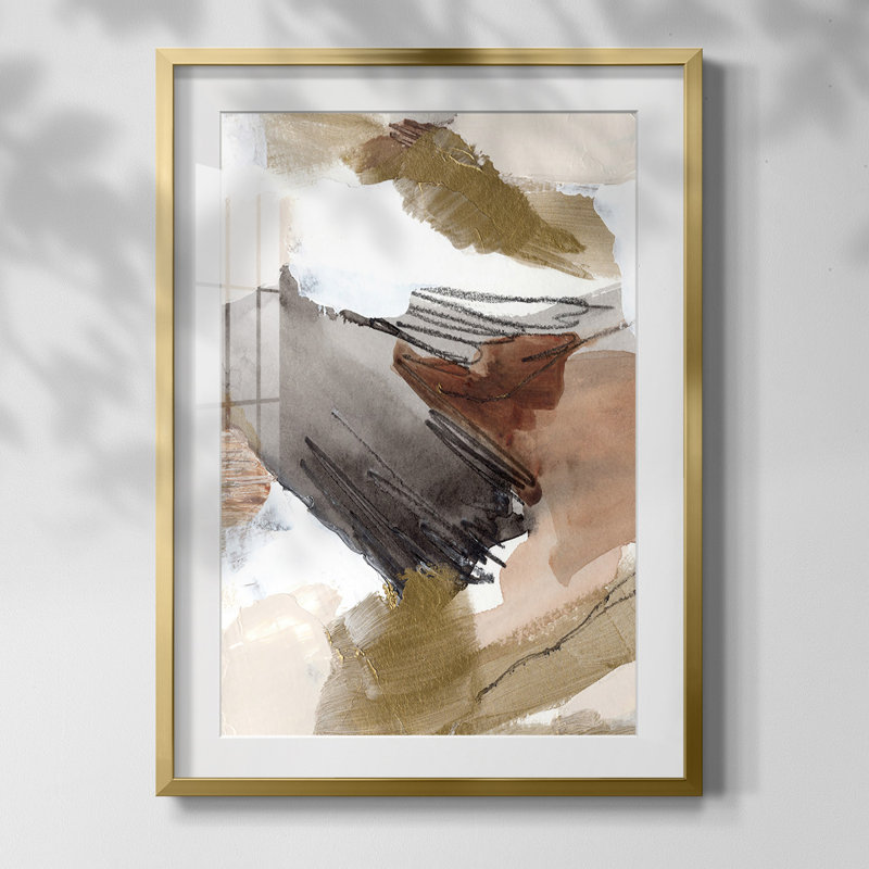 Antique Gold III, Gold Framed Paper, White