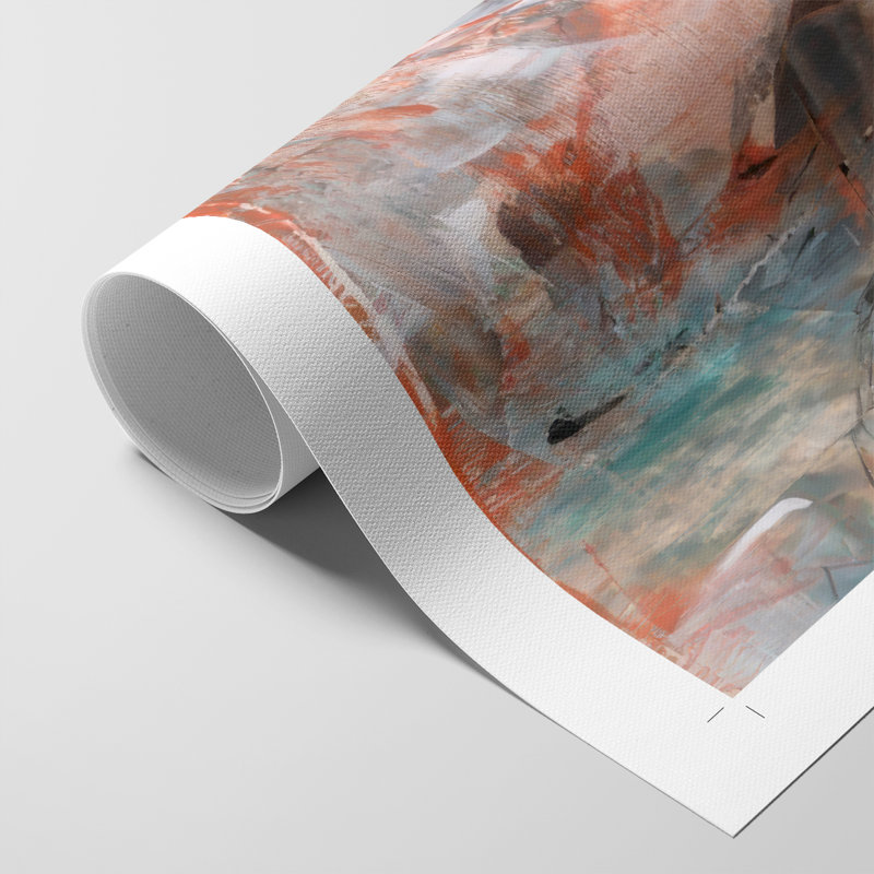 Tangerine et bleu sarcelle II - Impression sur toile seulement - NON CADRE