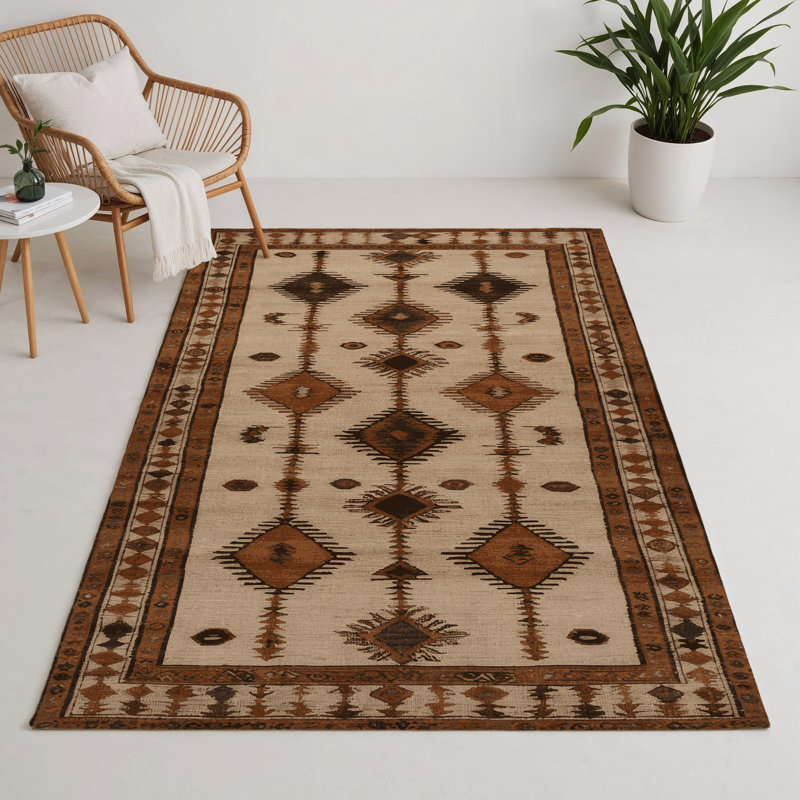 Tapis turc intérieur et extérieur brun, Rectangle 5 pi x 7 pi