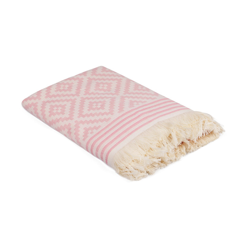 Serviette de plage 100% coton Lawlor, Rose