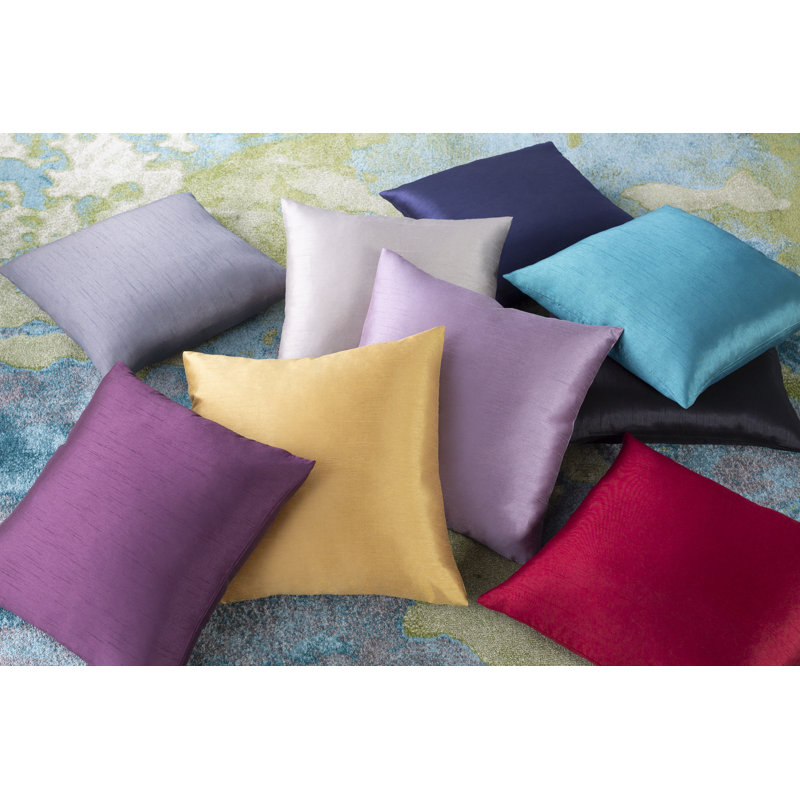 Teal Polyester Square Throw Pillow with Down Fill
