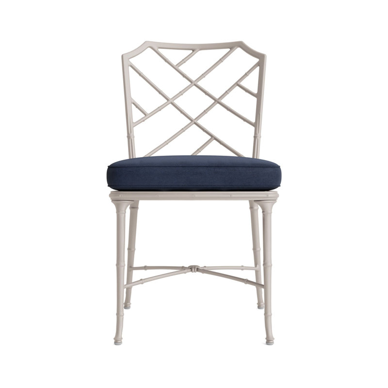 Outdoor Dining Side Chair, Navy, Fusion Neptune, Dove Smooth