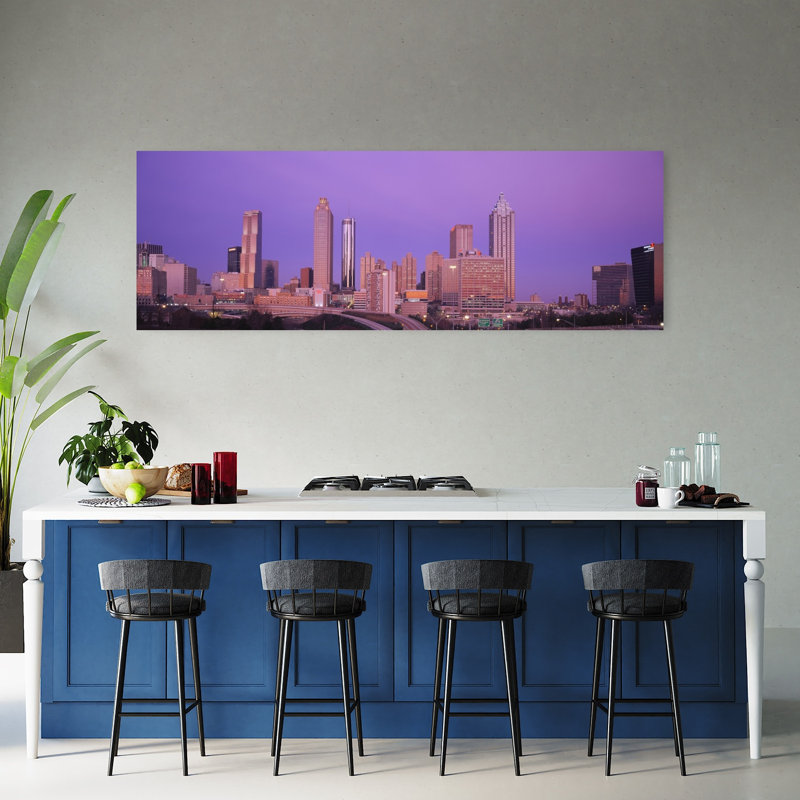 Gratte-ciel dans une ville, Atlanta, Géorgie, États-Unis, art moderne abstrait, art mural, H 20 po x l 60 po