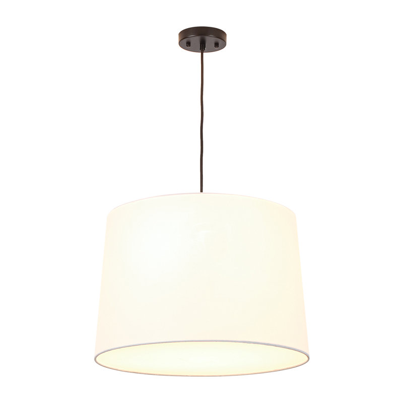 Eclectic Modern 3-Light Tapered Linen Fabric Pendant