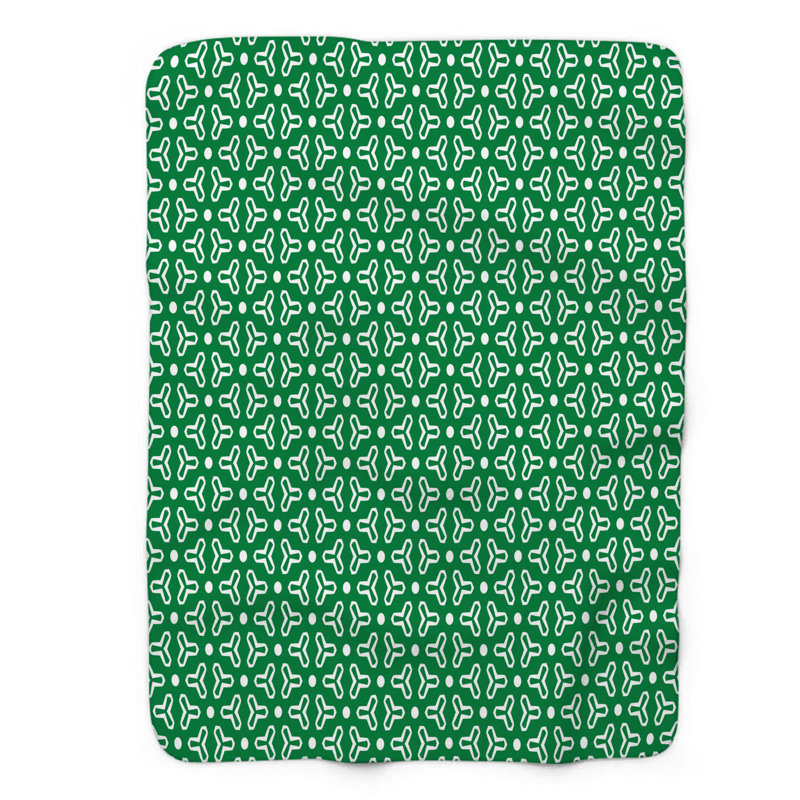 Imprimé vert - couverture sherpa 1 pièce de qualité supérieure 0179, L 50 po x L 60 po