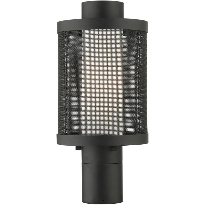 Transparent Lantern Head, Textured Black, 15" H x 7" W x 7" D