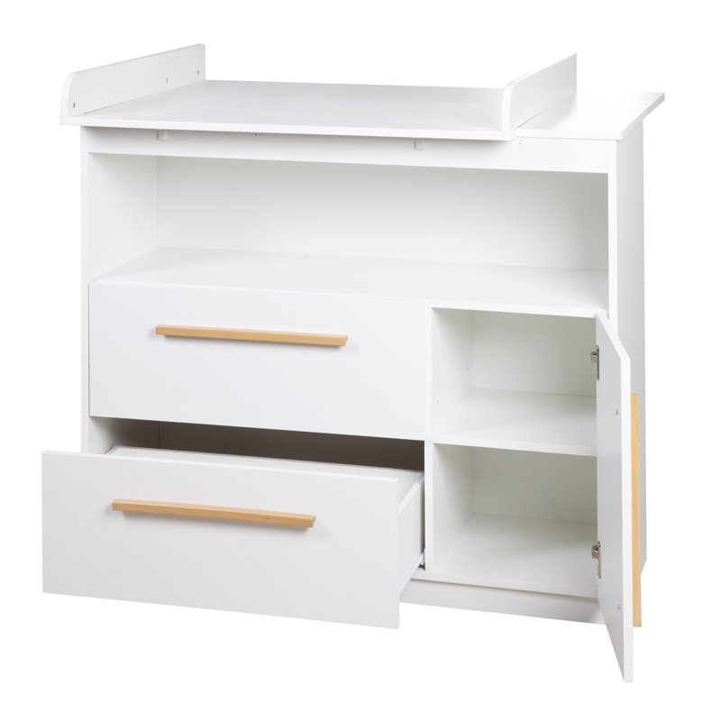 Lilo Unit with Removable Top Handles Made of Wood - White Changing Table
