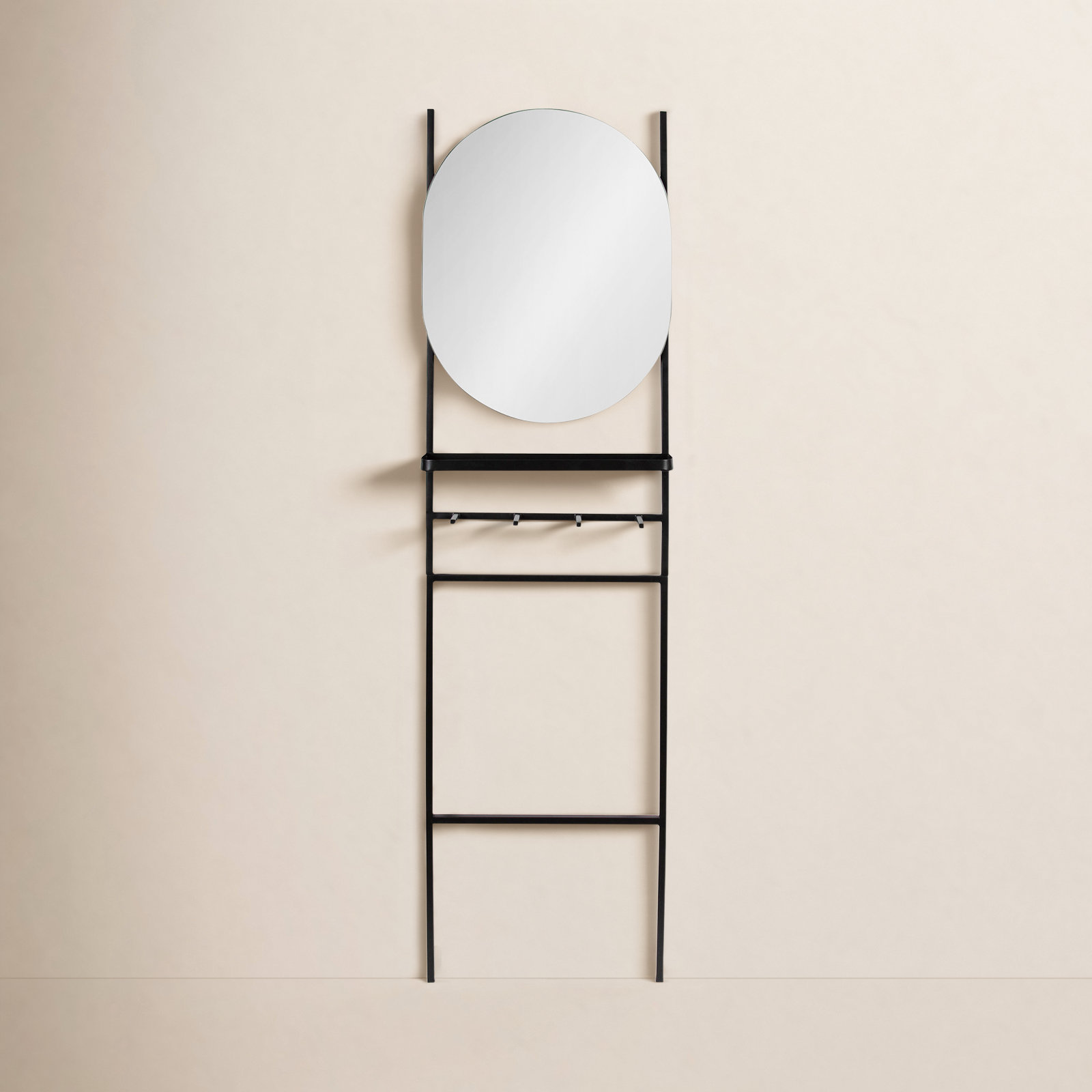 Vesey Metal Flat Floor Mirror, Black