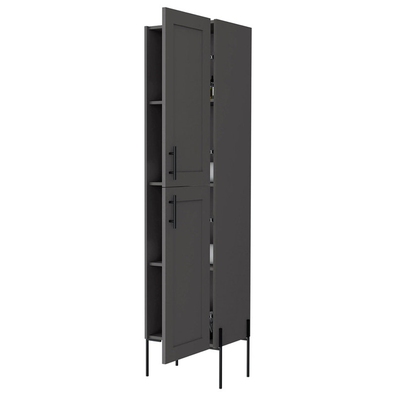 Meuble d'appoint Matt Gray Hight avec 4 tablettes
